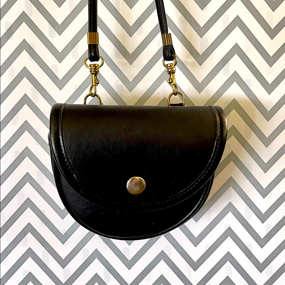 Black leather crossbody